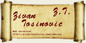 Živan Tošinović vizit kartica